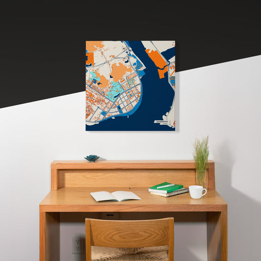 Quanzhou China Colorful City Map Canvas Print Scene
