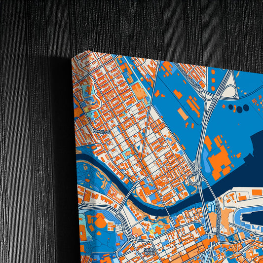 Quebec City Canada Colorful City Map Canvas Print Detail