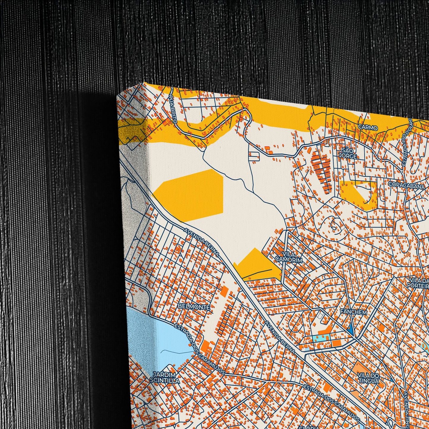 Queimados Brazil Colorful City Map Canvas Print Detail