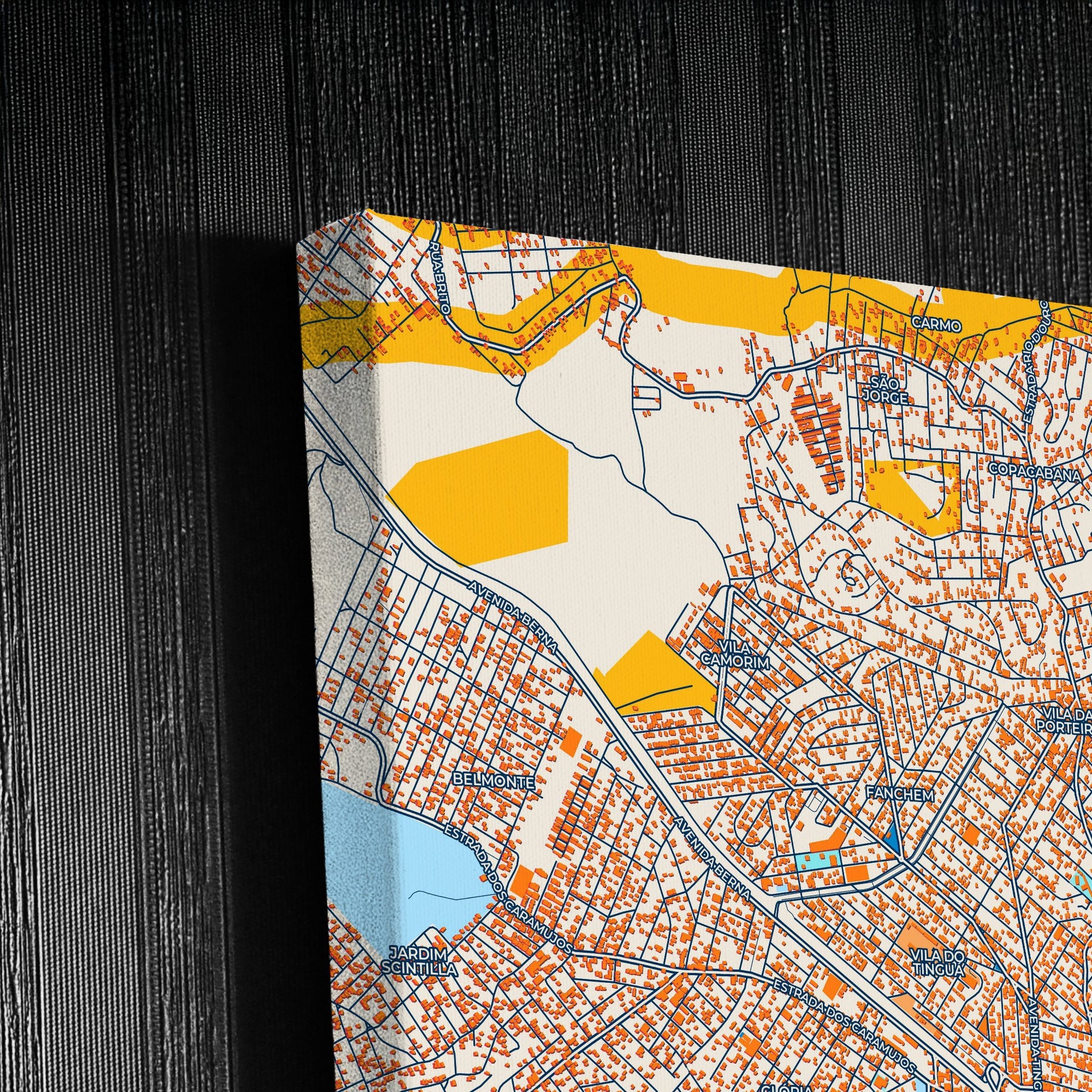 Queimados Brazil Colorful City Map Canvas Print Detail