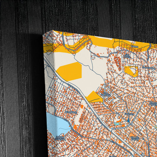 Queimados Brazil Colorful City Map Canvas Print Detail