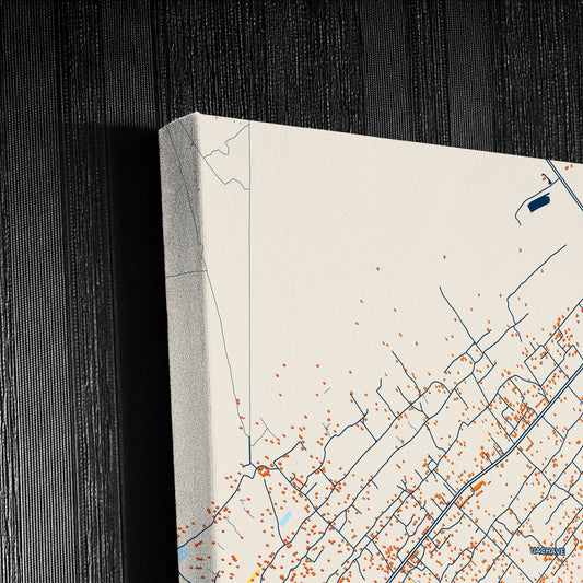 Quelimane Mozambique Colorful City Map Canvas Print Detail