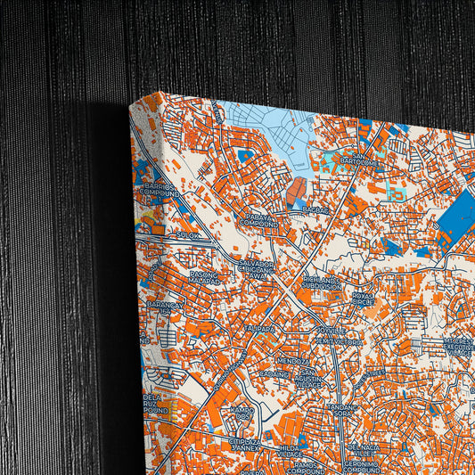 Quezon City Philippines Colorful City Map Canvas Print Detail