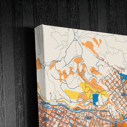 Quilpue Chile Colorful City Map Canvas Print Detail