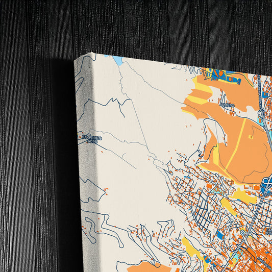 Quito Ecuador Colorful City Map Canvas Print Detail