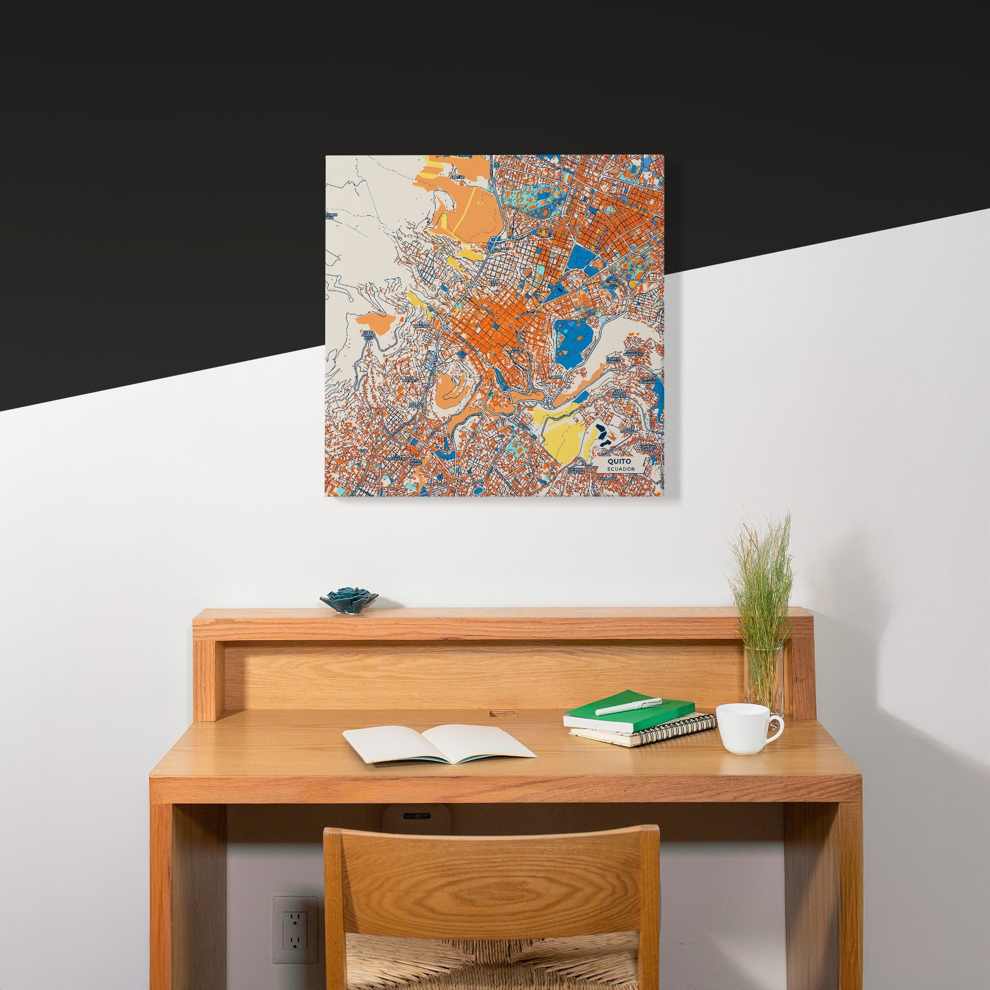 Quito Ecuador Colorful City Map Canvas Print Scene