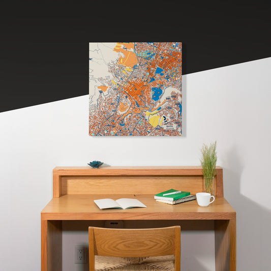 Quito Ecuador Colorful City Map Canvas Print Scene