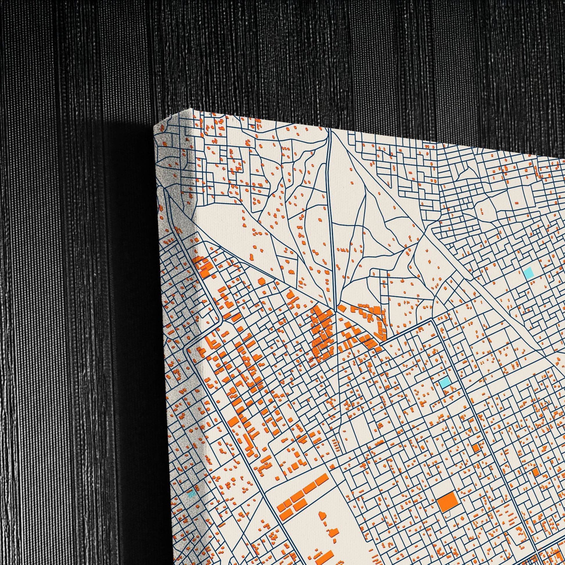 Rabak Sudan Colorful City Map Canvas Print Detail