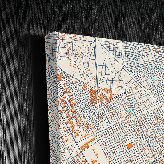 Rabak Sudan Colorful City Map Canvas Print Detail
