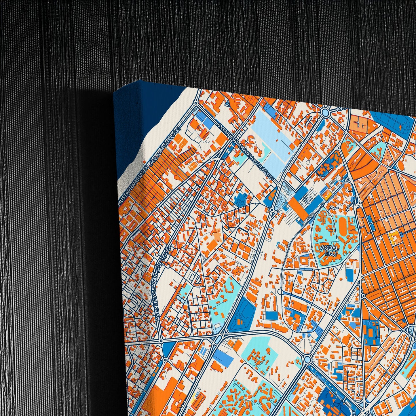 Rabat Morocco Colorful City Map Canvas Print Detail