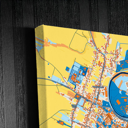 Racibórz Poland Colorful City Map Canvas Print Detail