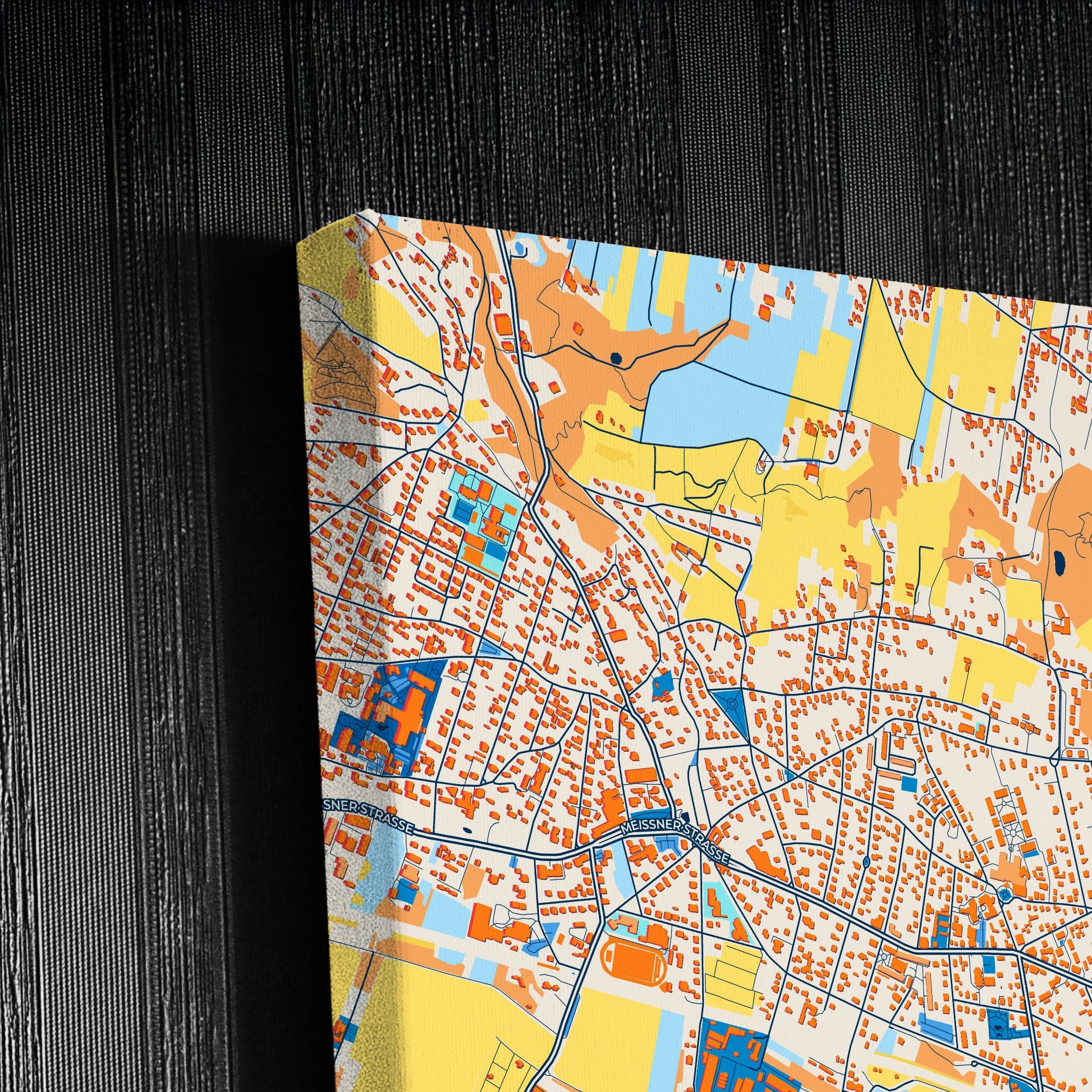 Radebeul Germany Colorful City Map Canvas Print Detail