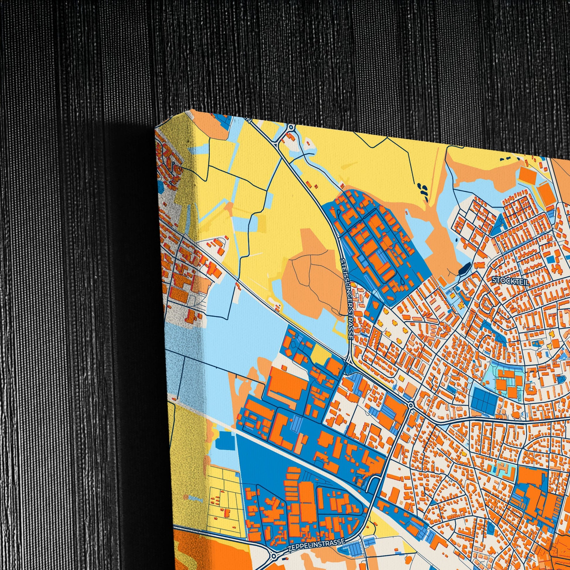 Radolfzell Am Bodensee Germany Colorful City Map Canvas Print Detail