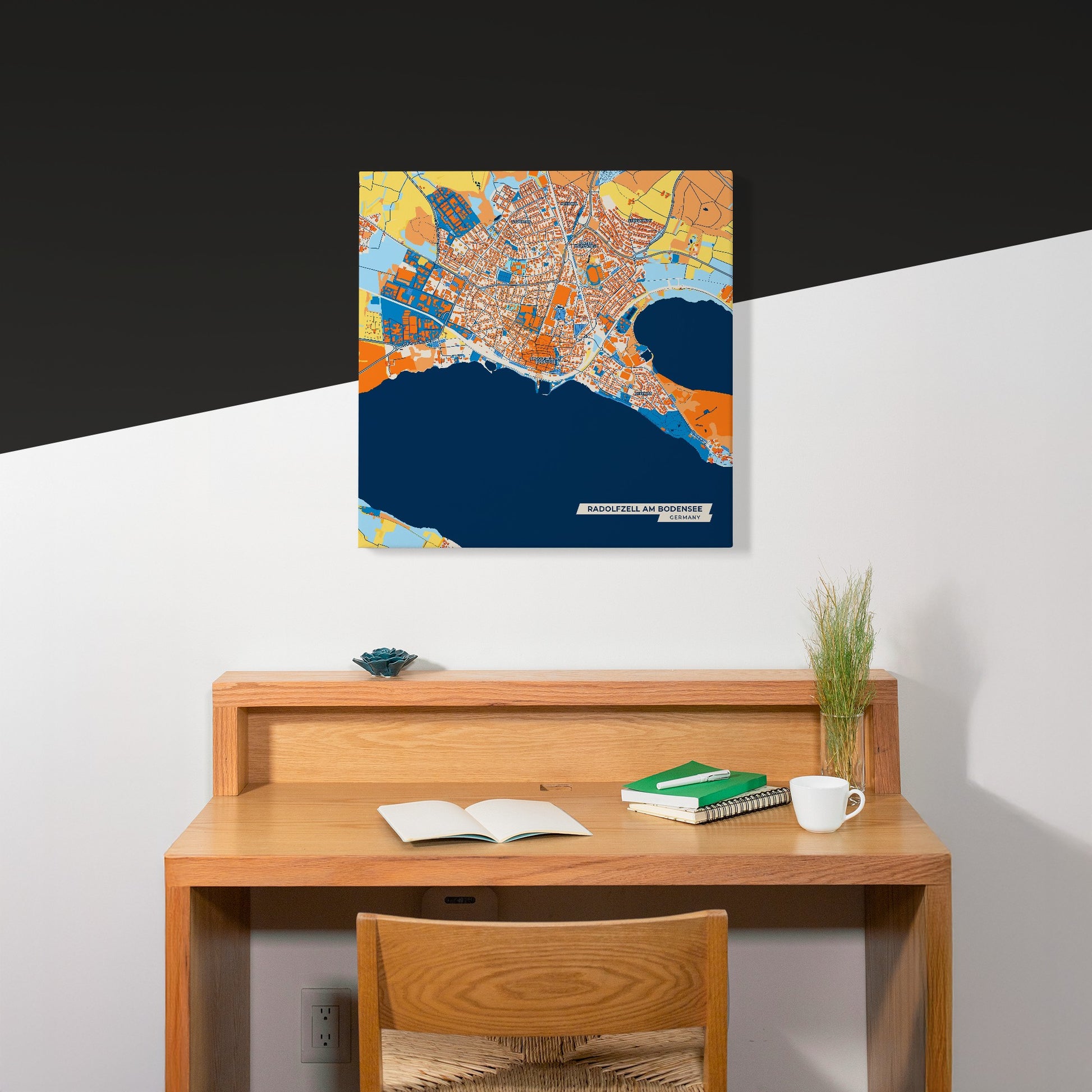 Radolfzell Am Bodensee Germany Colorful City Map Canvas Print Scene