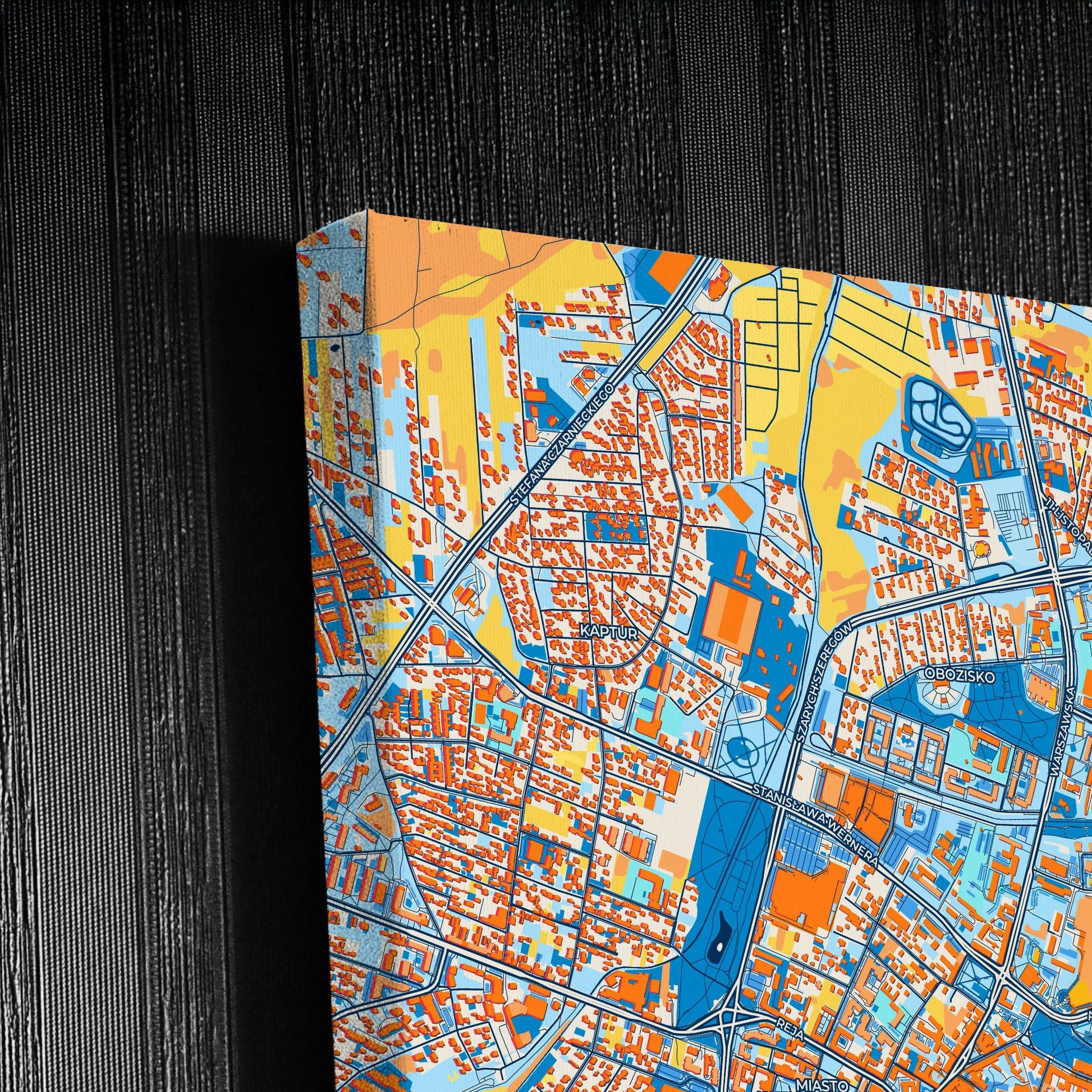 Radom Poland Colorful City Map Canvas Print Detail