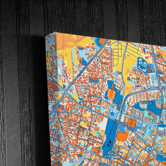 Radom Poland Colorful City Map Canvas Print Detail