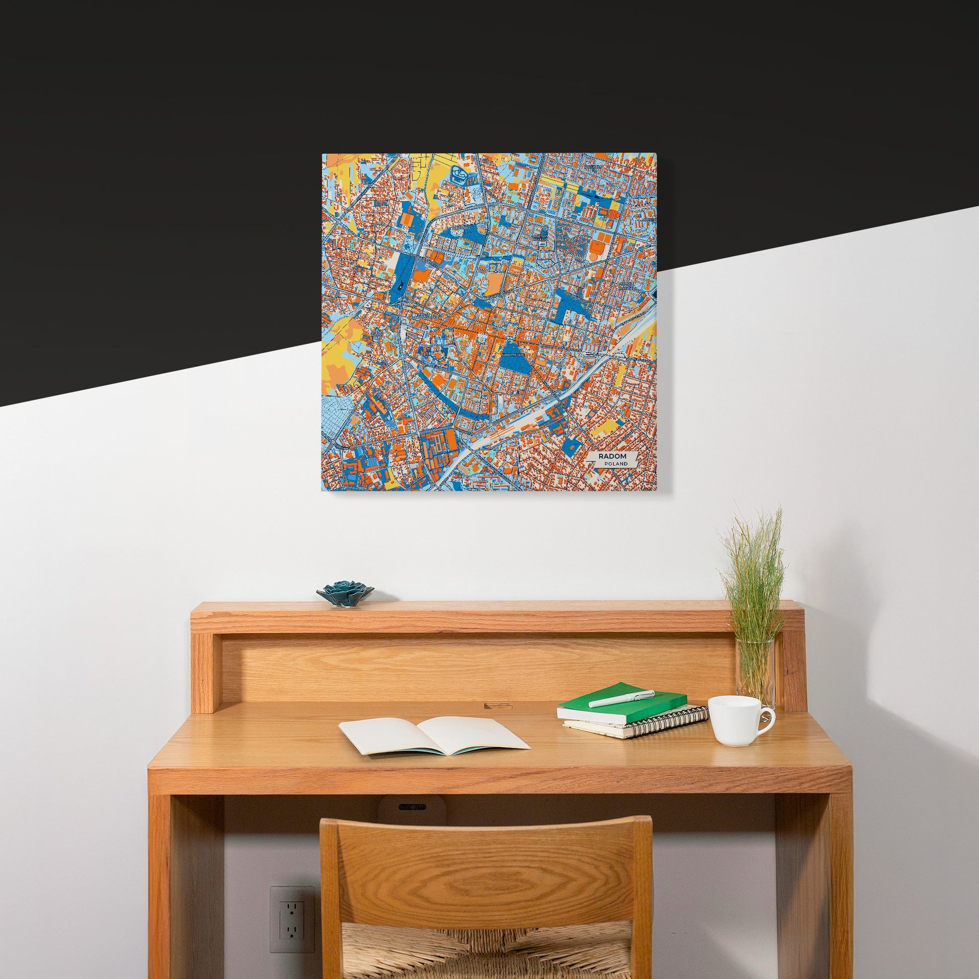 Radom Poland Colorful City Map Canvas Print Scene