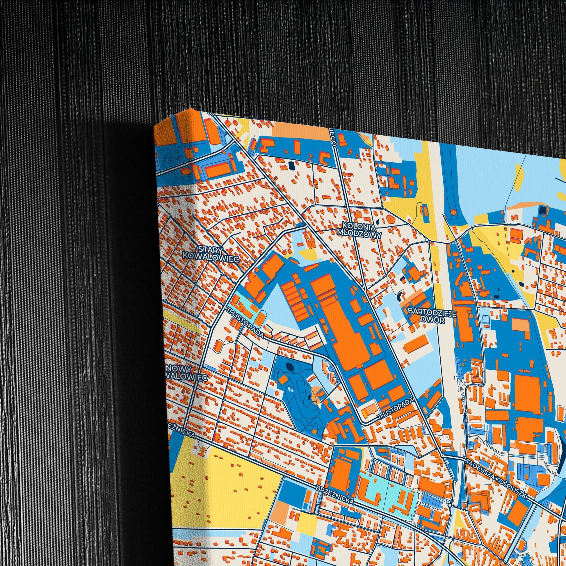 Radomsko Poland Colorful City Map Canvas Print Detail