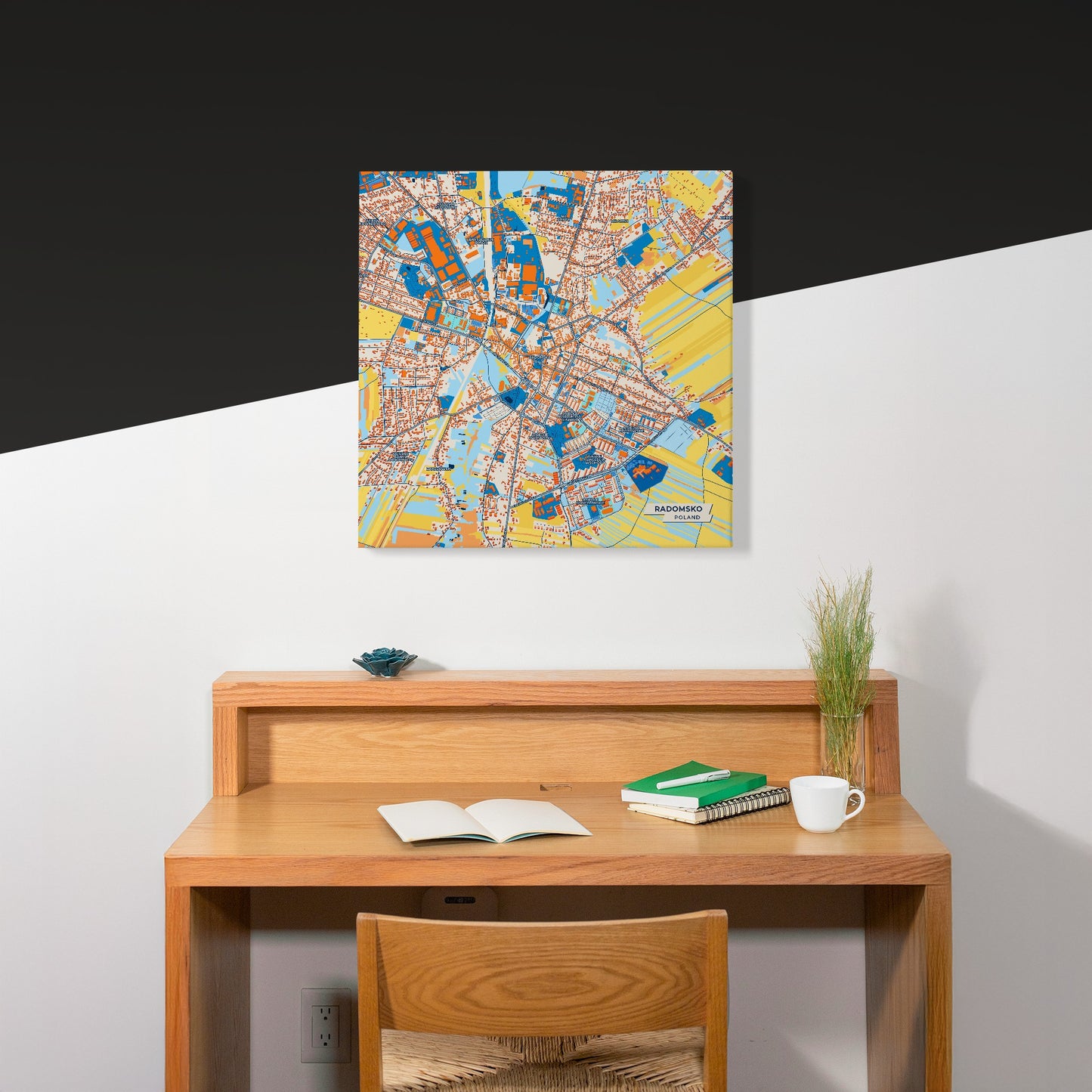 Radomsko Poland Colorful City Map Canvas Print Scene