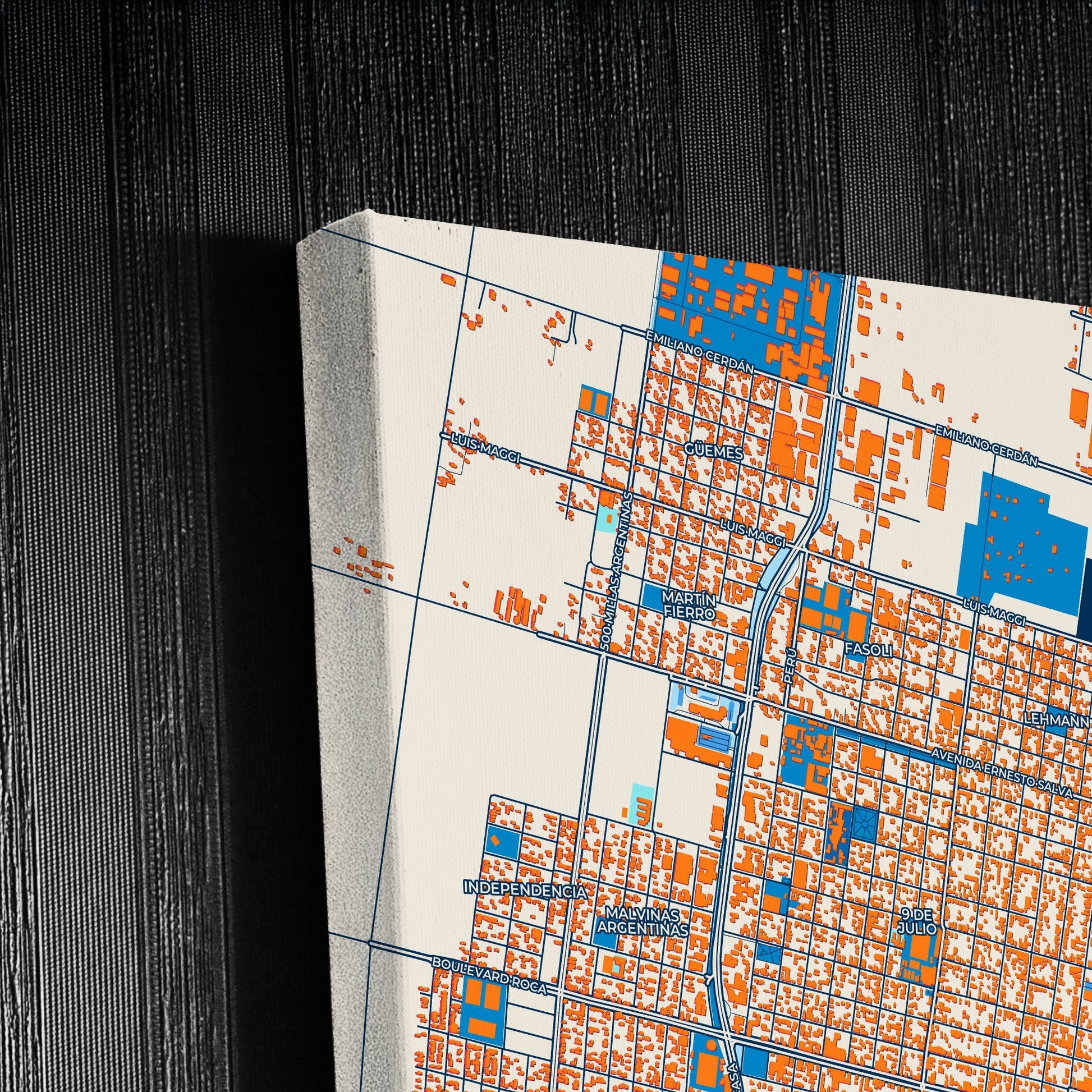Rafaela Argentina Colorful City Map Canvas Print Detail