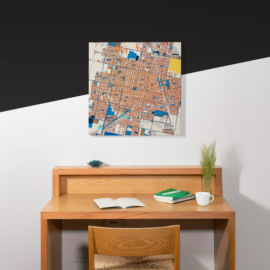 Rafaela Argentina Colorful City Map Canvas Print Scene