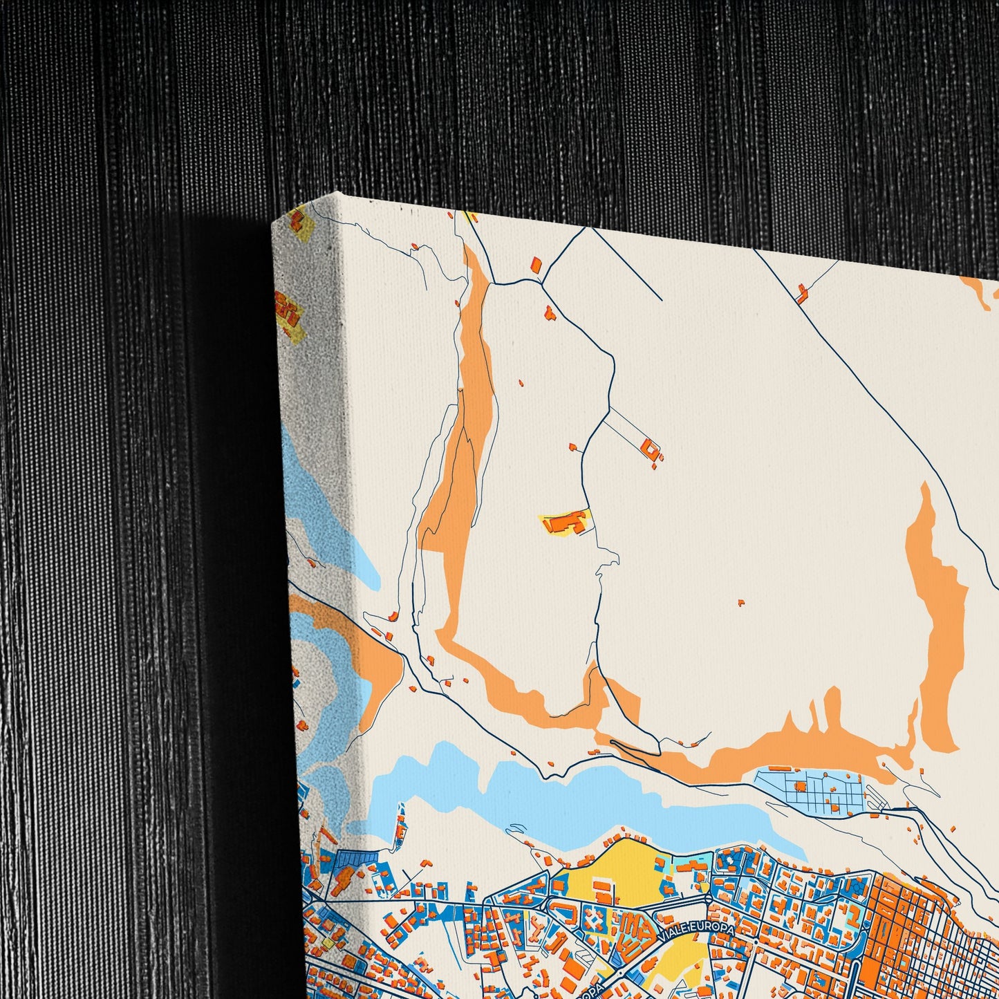 Ragusa Italy Colorful City Map Canvas Print Detail