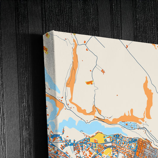 Ragusa Italy Colorful City Map Canvas Print Detail