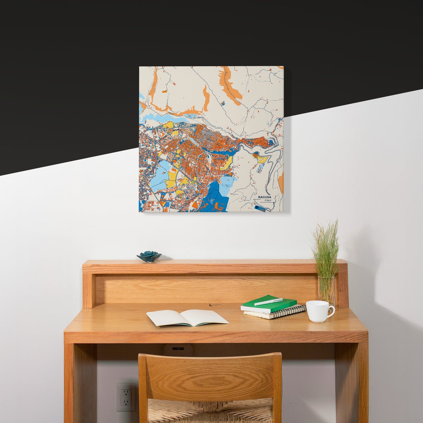 Ragusa Italy Colorful City Map Canvas Print Scene