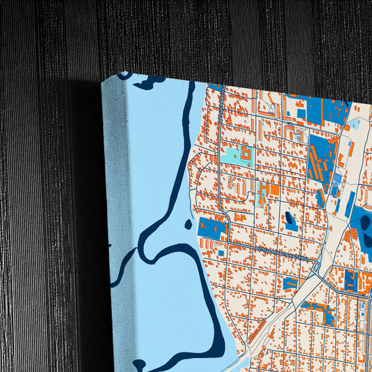 Rahachow Belarus Colorful City Map Canvas Print Detail