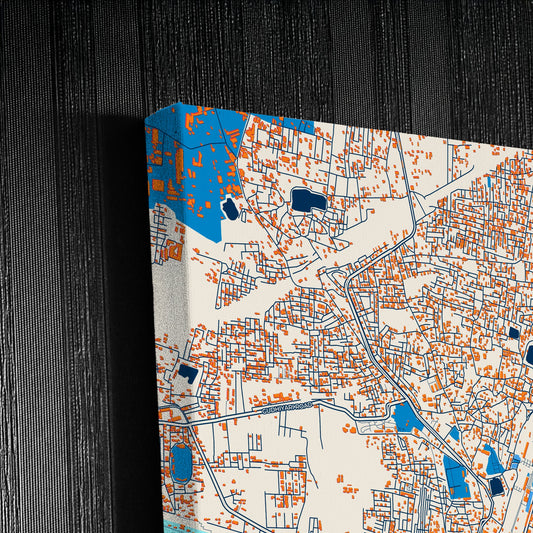 Raipur India Colorful City Map Canvas Print Detail