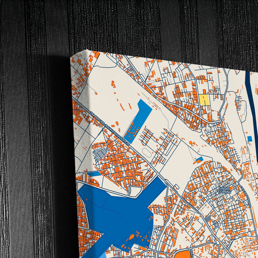 Rajkot India Colorful City Map Canvas Print Detail