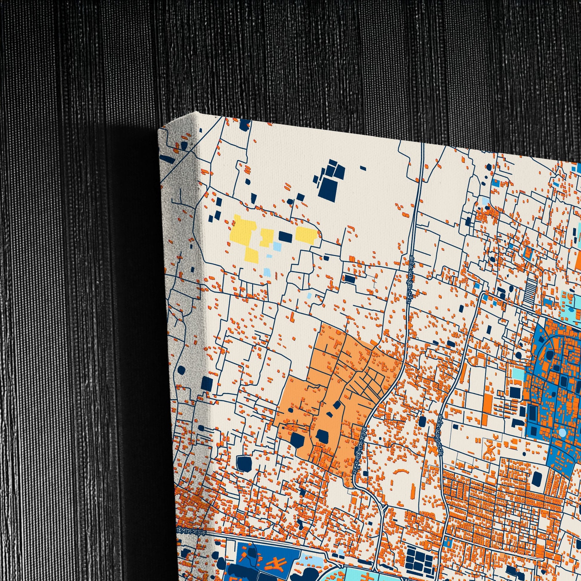 Rajshahi Bangladesh Colorful City Map Canvas Print Detail