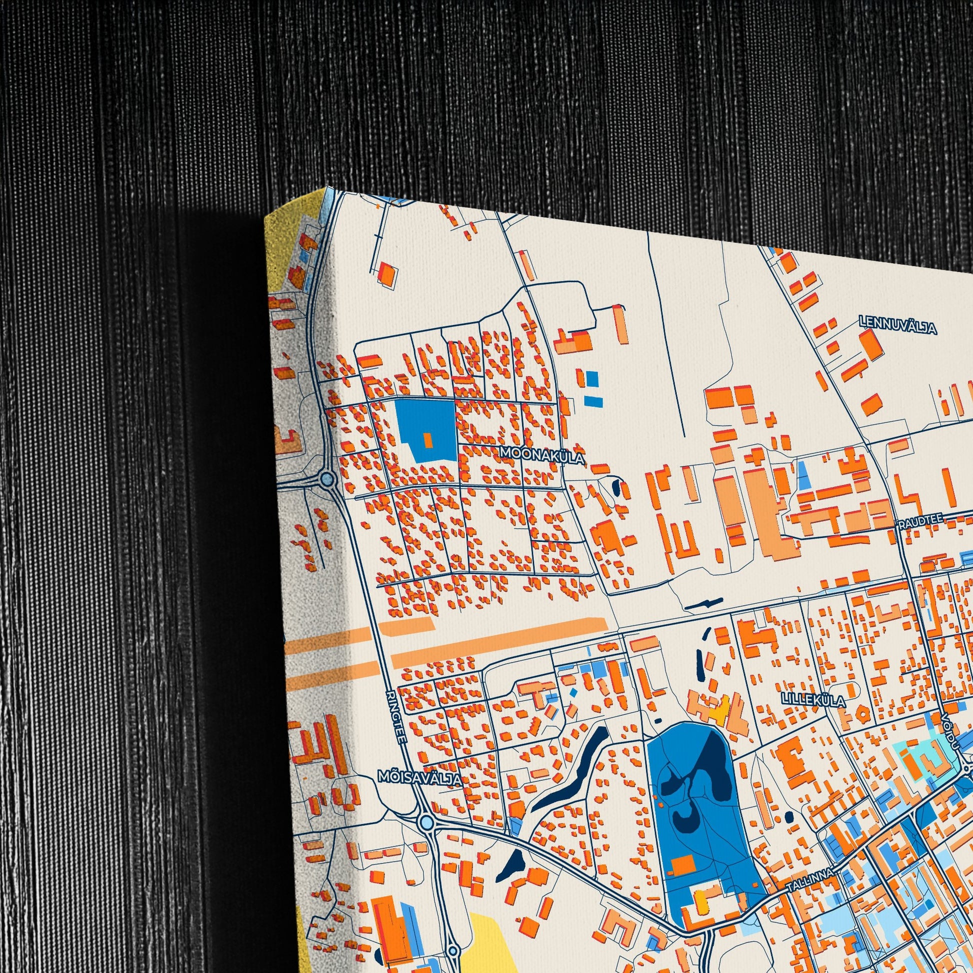 Rakvere Estonia Colorful City Map Canvas Print Detail