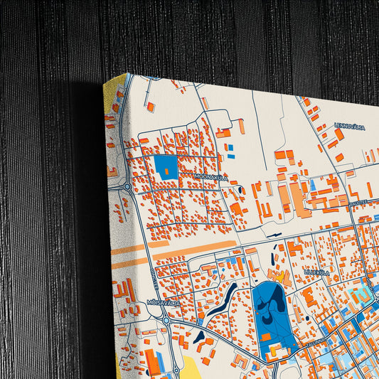 Rakvere Estonia Colorful City Map Canvas Print Detail
