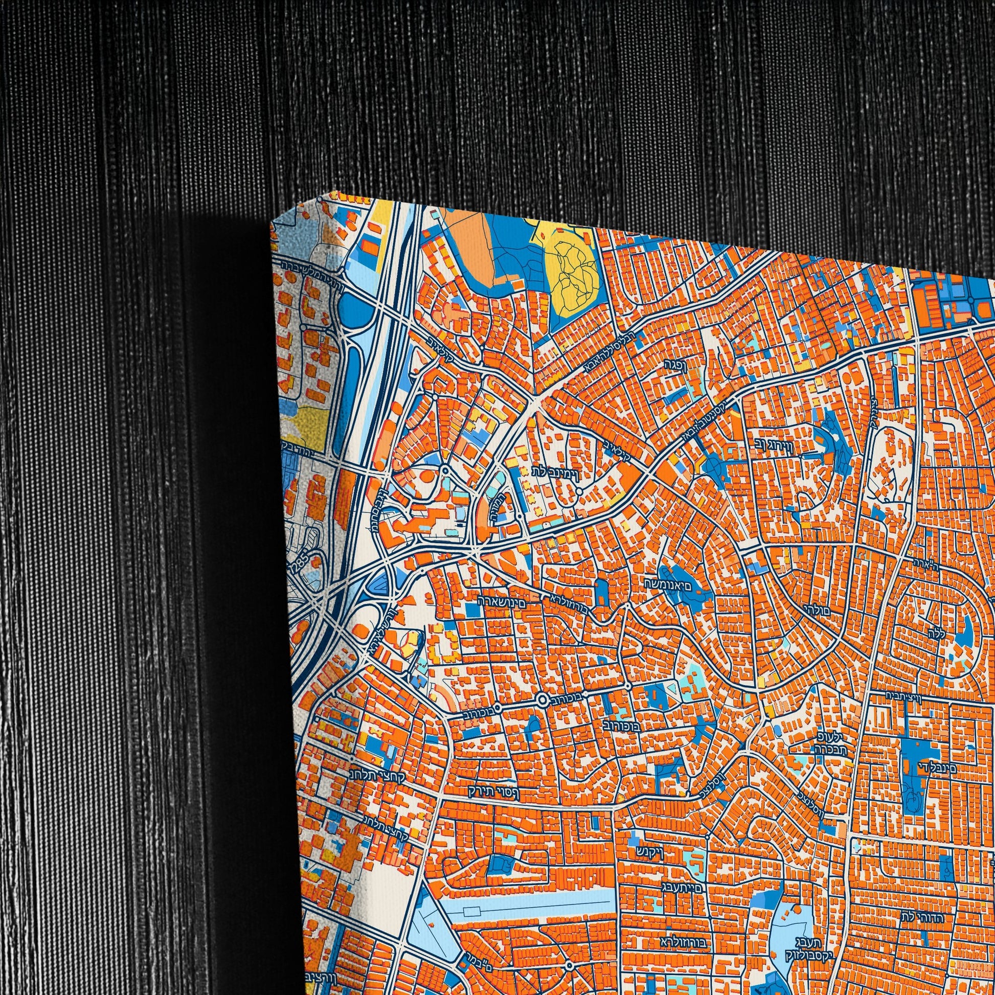 Ramat Gan Israel Colorful City Map Canvas Print Detail