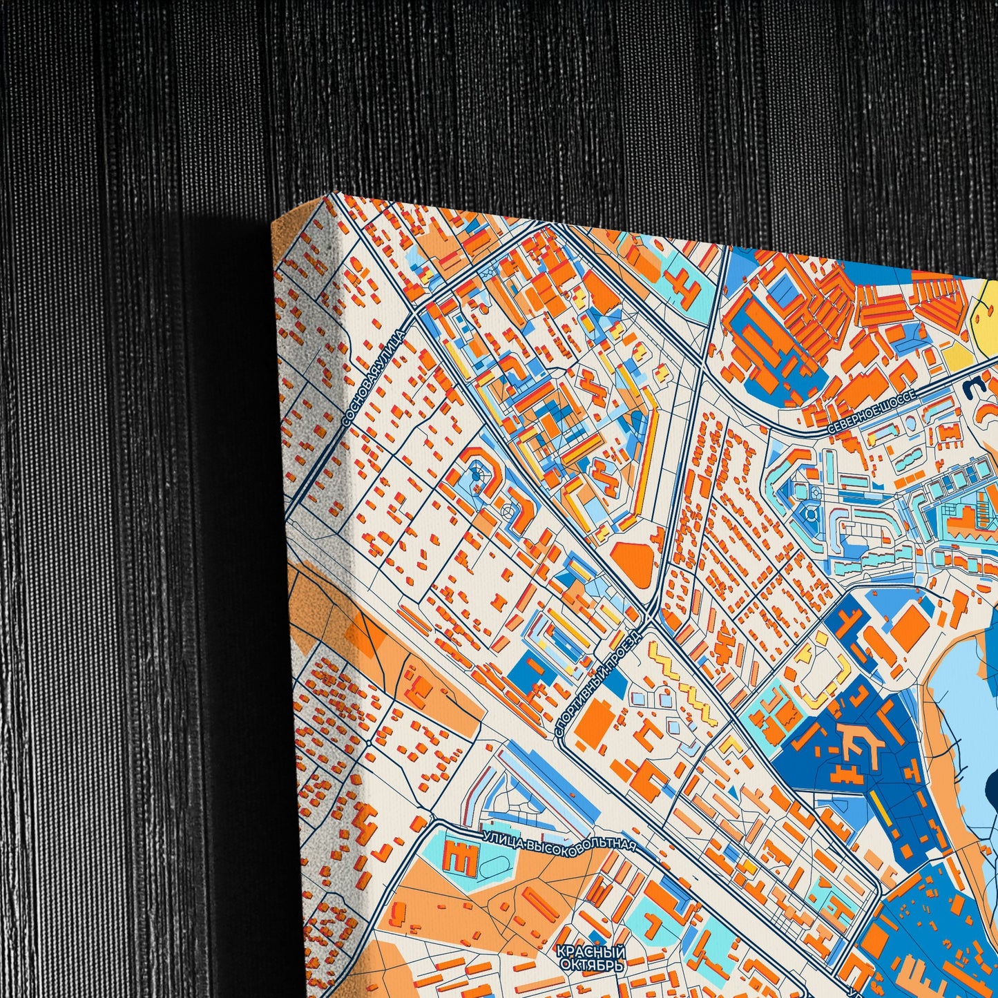 Раменском Russia Colorful City Map Canvas Print Detail