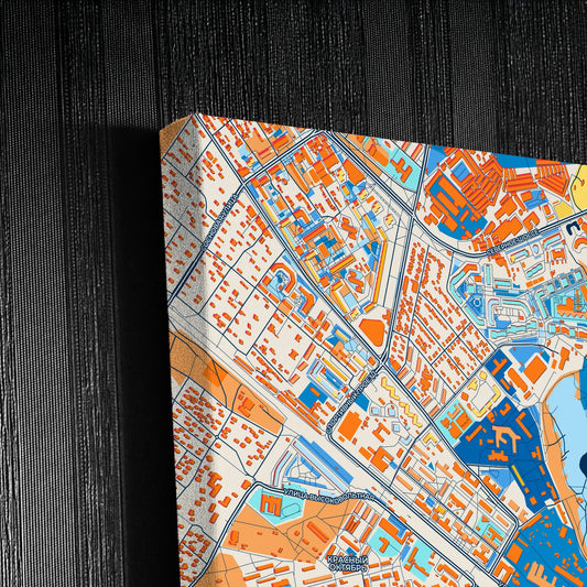 Раменском Russia Colorful City Map Canvas Print Detail