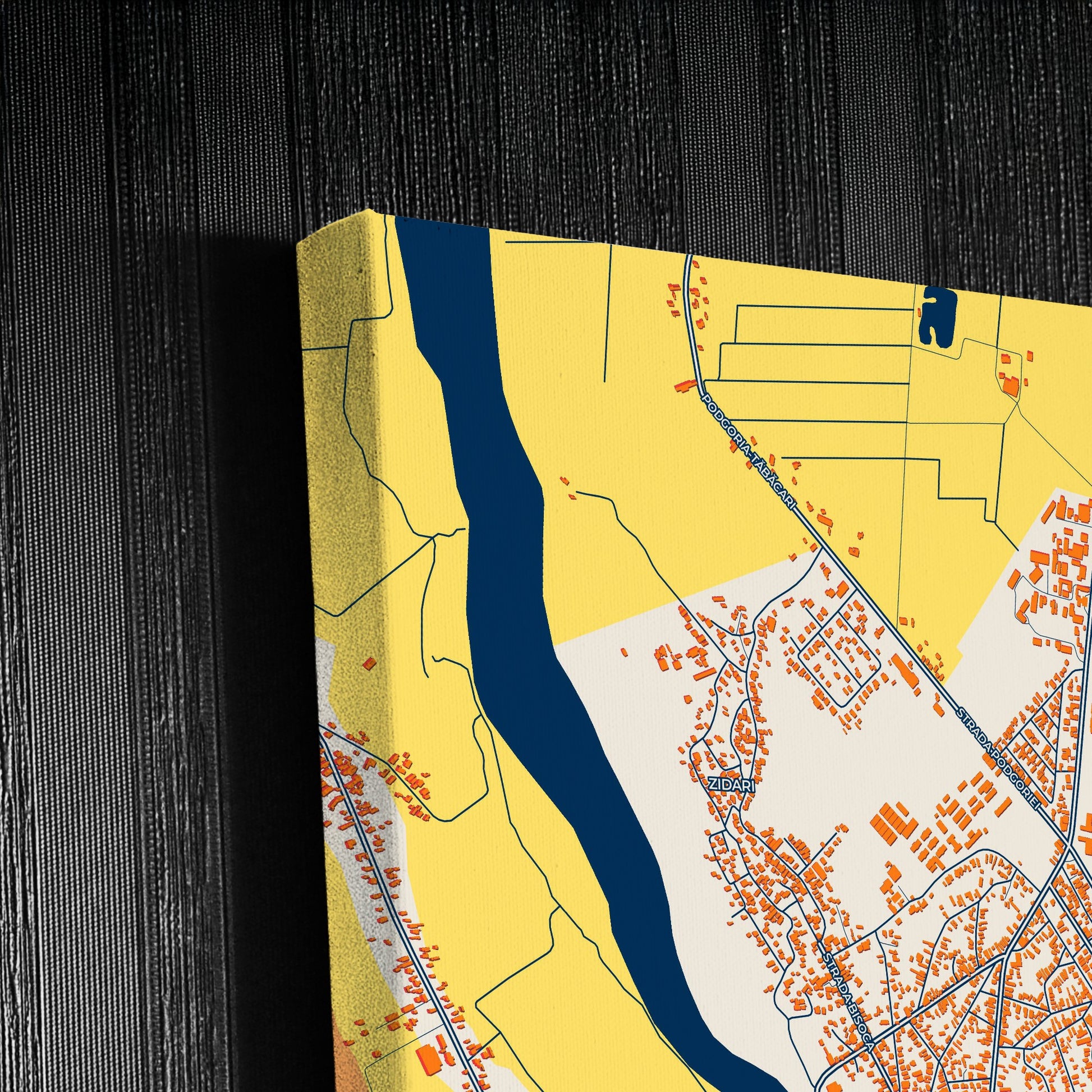 Râmnicu Sărat Romania Colorful City Map Canvas Print Detail