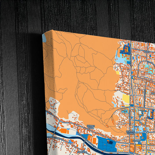 Râmnicu Vâlcea Romania Colorful City Map Canvas Print Detail