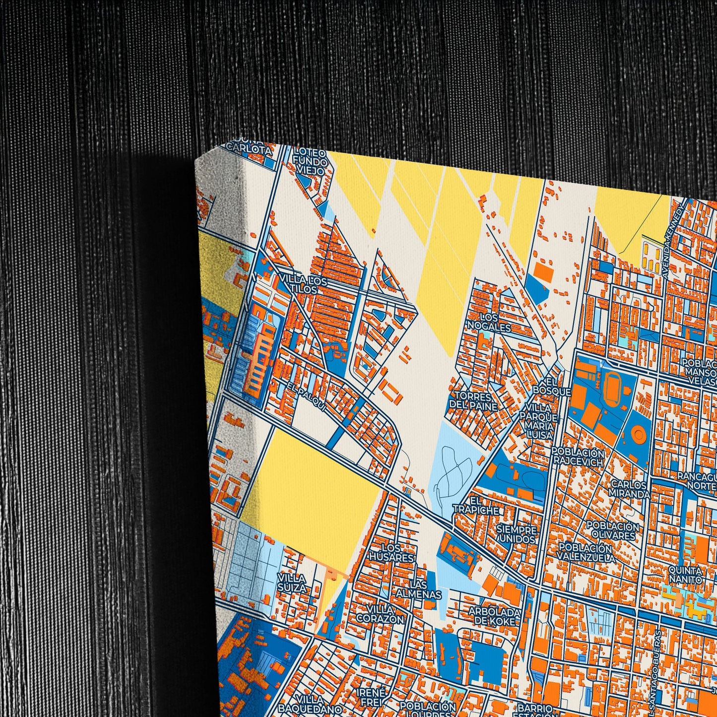 Rancagua Chile Colorful City Map Canvas Print Detail