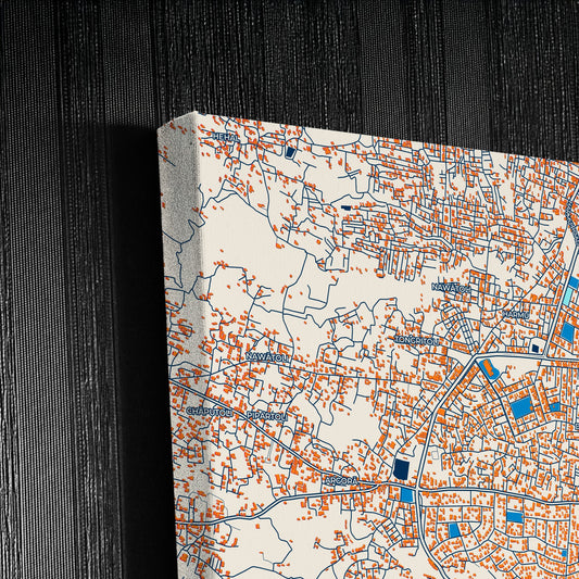 Ranchi India Colorful City Map Canvas Print Detail