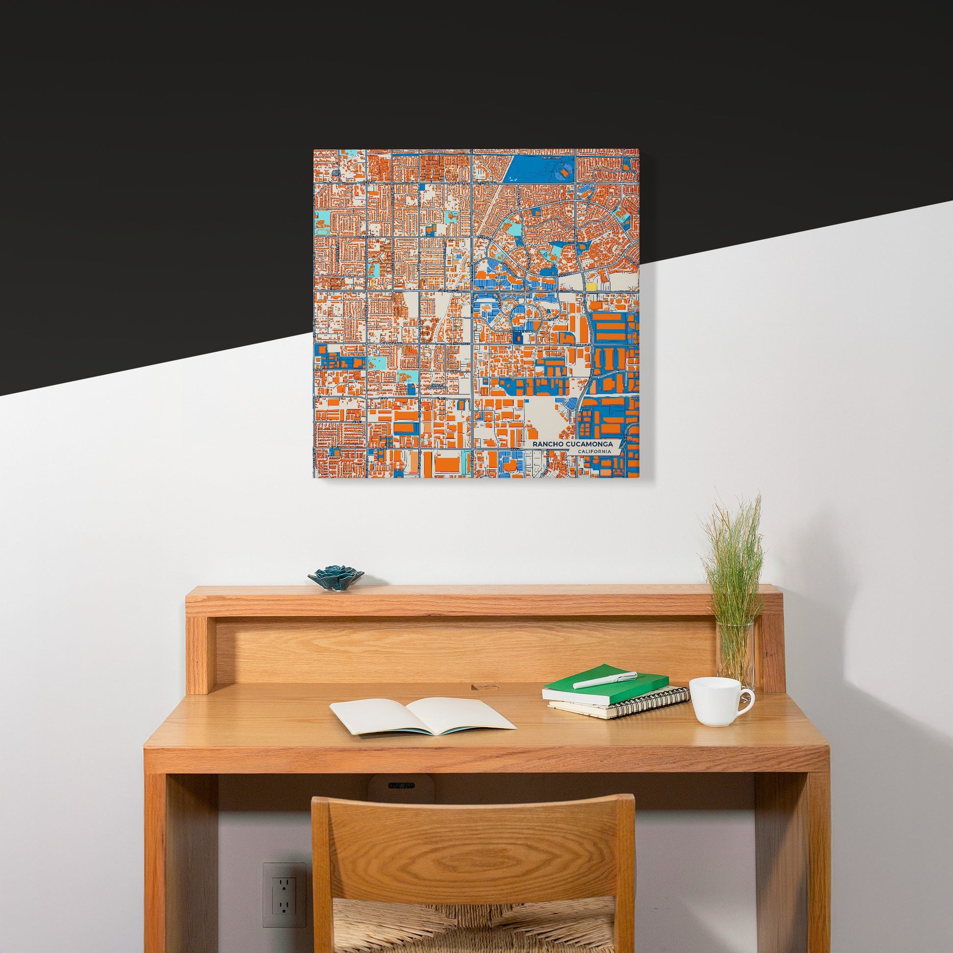 Rancho Cucamonga California Colorful City Map Canvas Print Scene