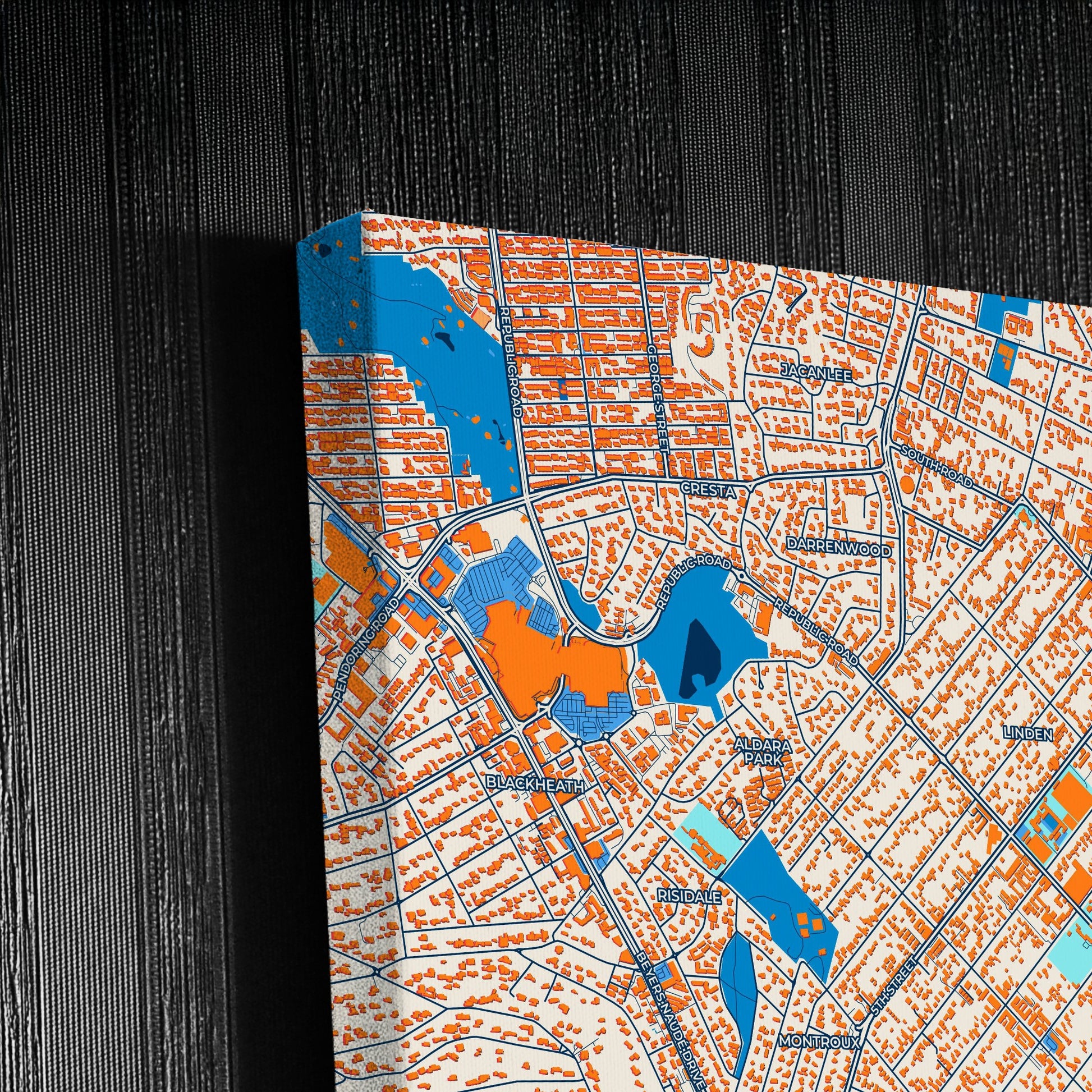 Randburg South Africa Colorful City Map Canvas Print Detail
