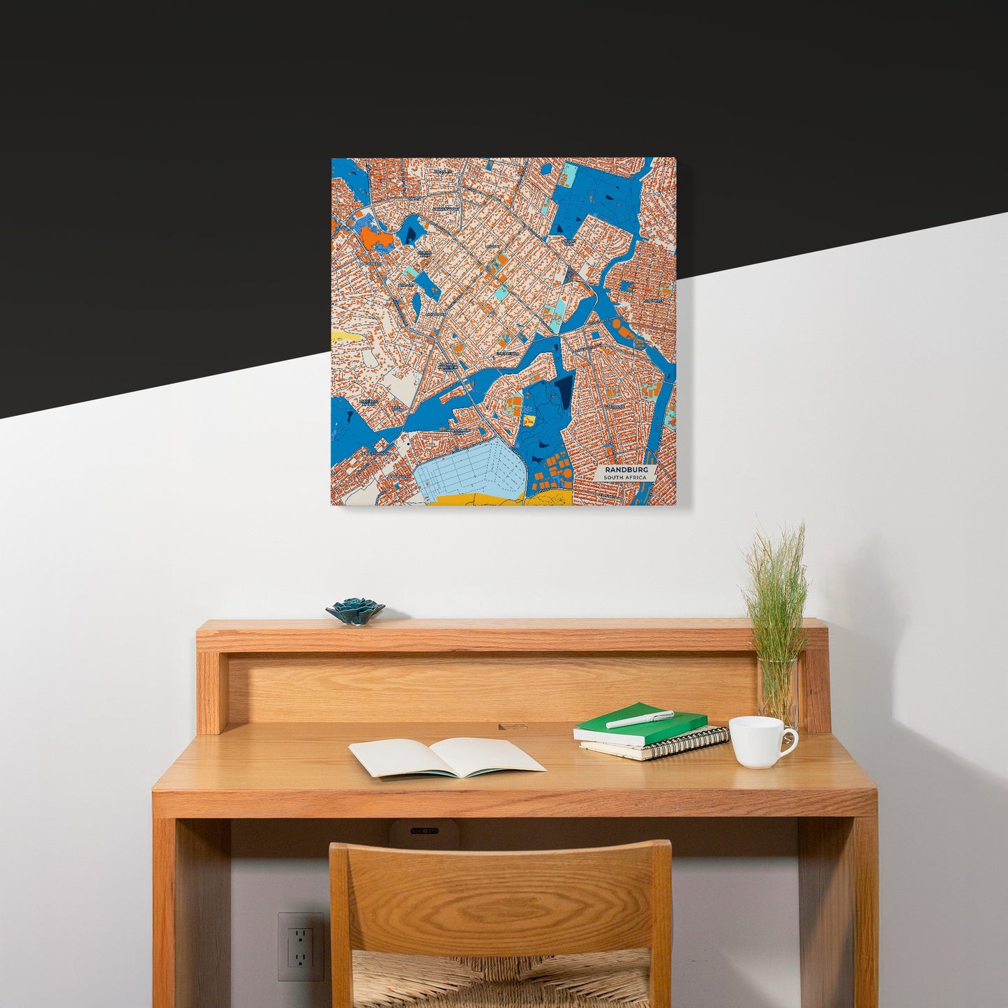 Randburg South Africa Colorful City Map Canvas Print Scene