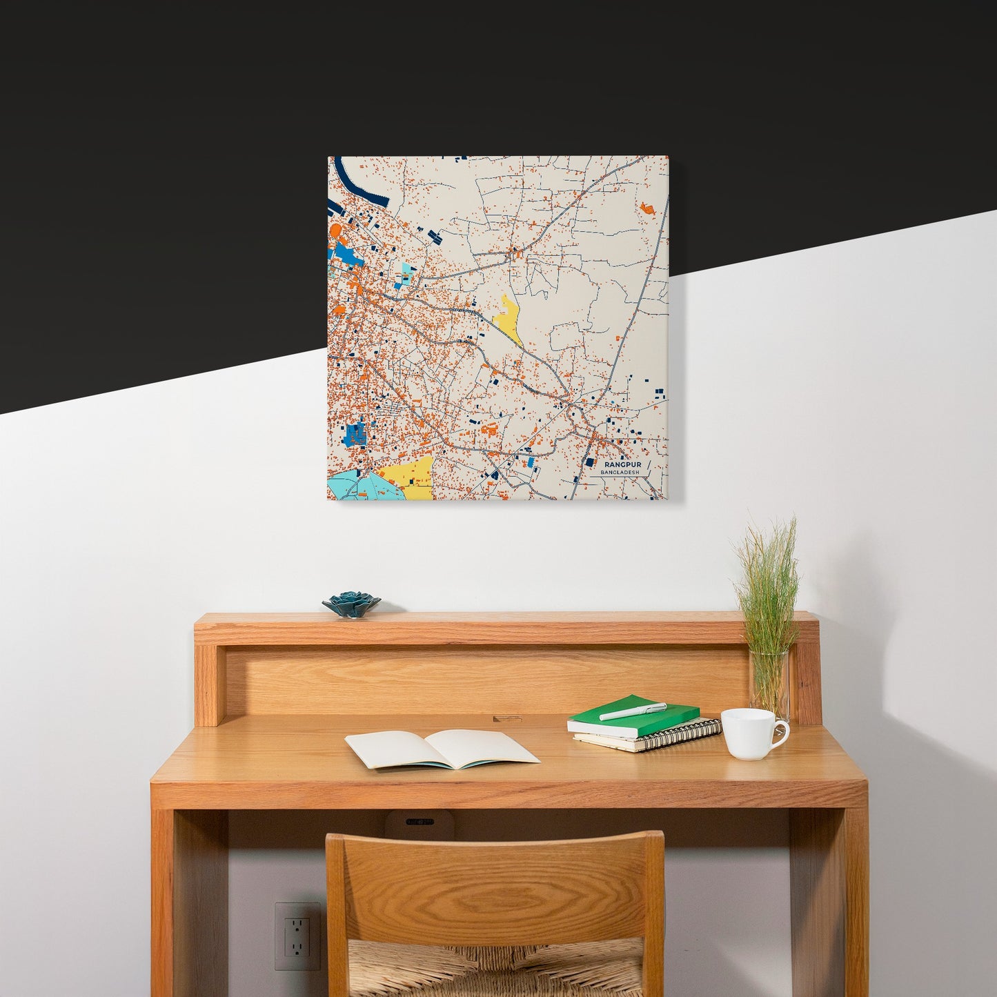 Rangpur Bangladesh Colorful City Map Canvas Print Scene