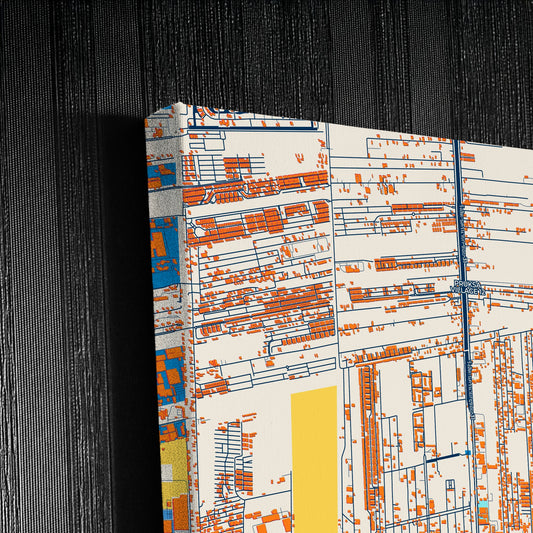 Rangsit Thailand Colorful City Map Canvas Print Detail