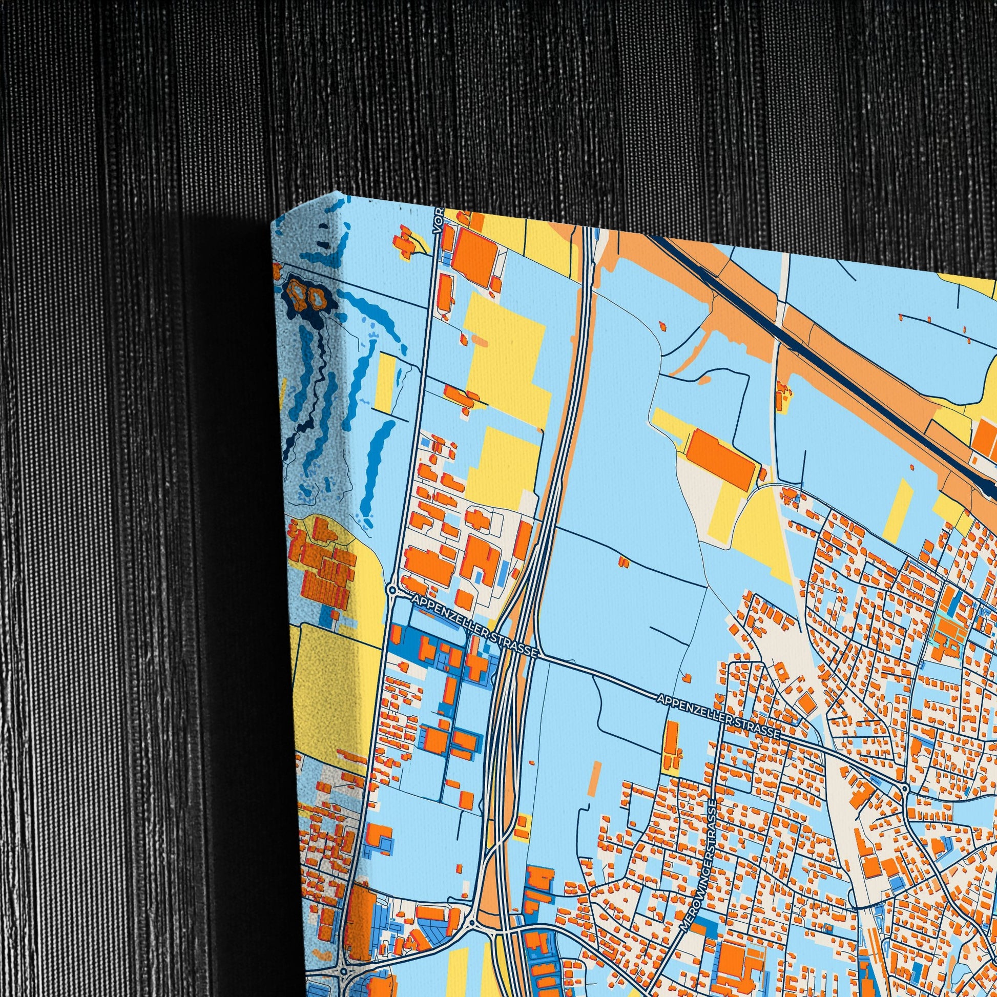 Rankweil Austria Colorful City Map Canvas Print Detail