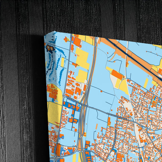 Rankweil Austria Colorful City Map Canvas Print Detail