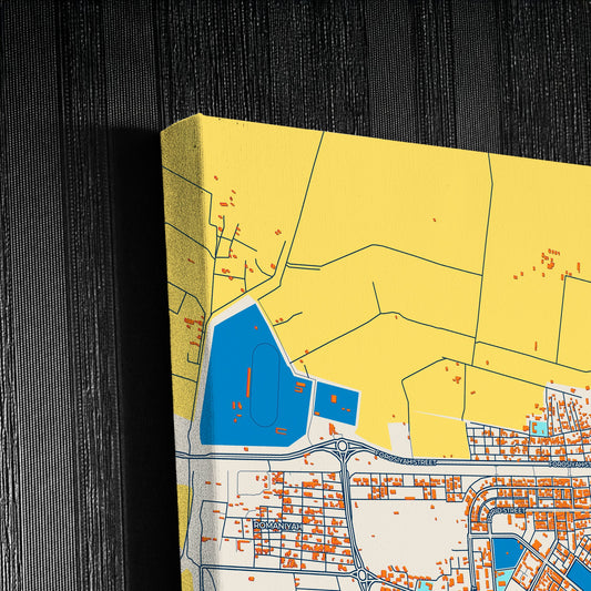 Raqqa Syria Colorful City Map Canvas Print Detail