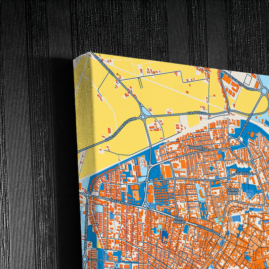 Ravenna Italy Colorful City Map Canvas Print Detail